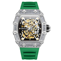 Montre mécanique de luxe pour homme ONOLA 3829D, carrée, sportive, avec logo personnalisé - Boîtier en alliage, bracelet en caoutchouc