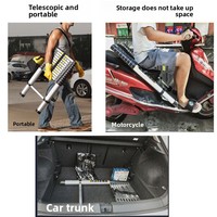 Échelle télescopique en alliage d'aluminium, hauteur extensible 6m, capacité de charge 150kg, double verrouillage, crochets portables extra-épais et extra-longs