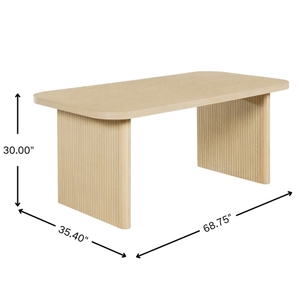 Mesa Consola de Madera Rectangular, Independiente, con Estante Sólido y Diseño sin Respaldo - Product Image 2