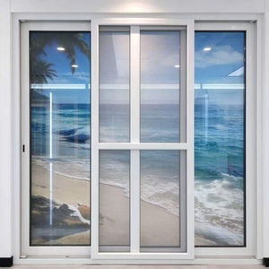 Puerta corredera de tres rieles de UPVC 80 con revestimiento de polímero verde, reducción de ruido, persiana opaca para vivienda, puerta de vinilo suspendida. - Product Image 6