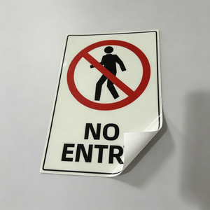 Autocollant d'avertissement de interdiction d'entrée, film PET, adhésif puissant, étiquette de signalisation de sécurité, étanche, pour porte d'entrepôt, utilisation intérieure et extérieure - Product Image 2