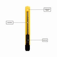 Cutter utilitaire 9 mm personnalisé à faible MOQ avec logo, lame rétractable, pour cadeau promotionnel, couteaux d'art avec lame à rupture sécurisée