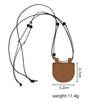 Pochette portable en cuir PU YY pour écouteurs avec cordon, petit sac à monnaie tendance avec sangle de cou, porte-clés durable