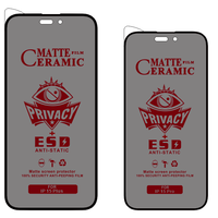 Protection d'écran en céramique anti-espion 9D Nano de haute qualité, dureté 9H, pour iPhone 18 Pro, 17 Pro, 15 Pro Max