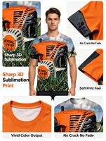 T-shirt décontracté à manches courtes pour homme, col rond, imprimé 3D motif outils mécaniques, nouveau modèle transfrontalier européen et américain