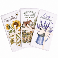 Essuie-tout en coton personnalisé pour la décoration intérieure, motif floral de maison de campagne et jardin en aquarelle, absorbant, pour la cuisine