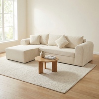 Canapé modulaire sectionnel sans cadre en velours côtelé moderne, ensemble de canapés nuages, éponge haute densité, canapé d'angle intérieur configurable