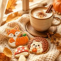 Emporte-pièces sans BPA pour la fête de Thanksgiving : Dinde, chêne, écureuil, renard, citrouille, feuille d'érable – Moules à biscuits alimentaires pour la pâtisserie d'automne