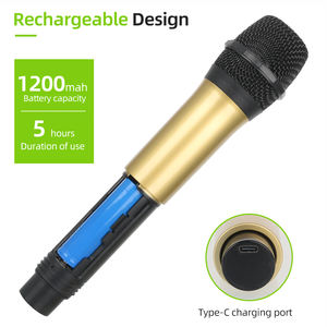 Microphone <span class=keywords><strong>sans</strong></span> <span class=keywords><strong>fil</strong></span> à main professionnel Batterie au lithium <span class=keywords><strong>rechargeable</strong></span> 1800mA adaptée aux soirées karaoké - Product Image 3