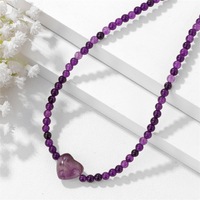Collier en tungstène perlé Mengte 2026 avec pendentif cœur en pierre, chaîne de perles d'été, style luxe léger, cadeau d'anniversaire parfait pour femme