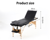 Table de massage moderne en bois à 3 sections et lit de beauté portable pour l'école, la salle de sport et la salle de bain - Mobilier de salon commercial
