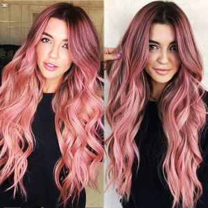 ผมปลอมผู้หญิงแบบยาวปานกลาง ยืดหยุ่นได้ ทนความร้อนสูง ผลิตจากไหมนุ่ม เป็นมิตรต่อสิ่งแวดล้อม ย้อมสีแบบ Big Wave  แบ่งเป็นสองส่วน  สีดำส้ม ปี 2026 - Product Image 2