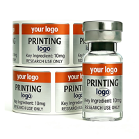 Étiquettes autocollantes personnalisées thermosensibles écologiques pour flacons de peptides 1ml 3ml 10ml, en vinyle PVC holographique, résistantes à l'huile, pour emballage individuel de flacons