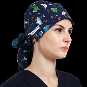 Gorro Quirúrgico Médico Unisex Más Vendido, Gorro de Enfermera con Cinta de Seda y Botón, Diseño Estampado en Tela, Camisetas - Product Image 1