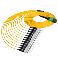 Kabel Patch Cord Fiber Optik Single Mode 12 Core MPO/APC Female ke FC UPC SM Tipe B 9/125 untuk Data Center Fiber Terminal Box FTTH
