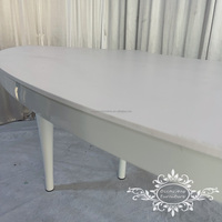 Meubles de table de lune d'événement de mariage d'acier inoxydable blanc serpentin