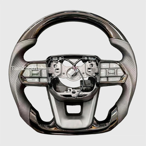 Volante de cuero y madera compatible con Toyota Hilux Gr Fortuner Camry Supra MK5 A90 79 Series Corolla <span class=keywords><strong>GT</strong></span> <span class=keywords><strong>86</strong></span> Lc300 Mark X - Product Image 4