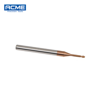 Fraise à micro-embout en carbure de tungstène HRC60, diamètre mini 1,5 mm, pour métal, 2 dents, rayon d'angle L1=10 R0.2