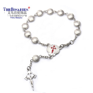 Pulsera <span class=keywords><strong>de</strong></span> Concha <span class=keywords><strong>de</strong></span> Rosario <span class=keywords><strong>de</strong></span> <span class=keywords><strong>Santiago</strong></span> con Cruz, Joyería Religiosa para Regalo - Product Image 1