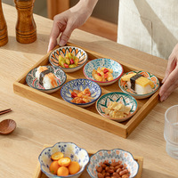 Petite assiette en céramique de style marocain pour assaisonnements et sauces, compatible micro-ondes, forme irrégulière, pour snacks/trempettes, bol à sauce soja