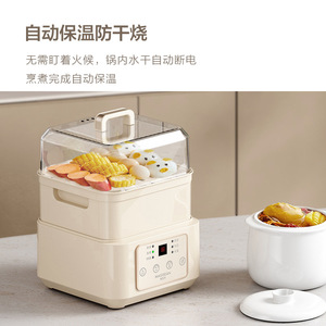 Cuiseur vapeur électrique multifonctionnel à 2 niveaux avec minuteur pour la maison et le bureau - Product Image 1