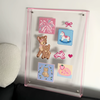 Bingkai Foto Akrilik Transparan Custom dengan Stand Display, Bingkai Berwarna-warni untuk Poster, Menu, Papan Nama Meja - Iklan Promosi Buatan Sendiri
