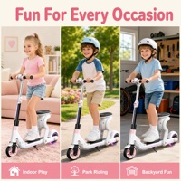 Trottinette électrique pour enfants Seat Ride avec siège, 21,6 V, 130 W, 5,2 Ah, batterie au lithium, 6,5 pouces, capteur intelligent, étanche, longue portée, pliable, 70 kg
