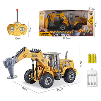 Ensemble de véhicules de construction télécommandés à 4 canaux, échelle 1:30, avec éclairage, excavatrice, camion à benne basculante, bulldozer - Prêt à l'emploi, intérieur/extérieur