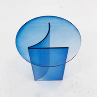 Maßgefertigter Runder Acryl-Tisch Farbverlauf Acryl-Couchtisch Transparenter Acryl-Tisch Wohnzimmer-Dekoration Möbel für Moderne Wohnräume