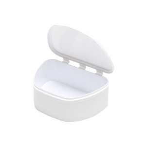 Estuche para dentaduras postizas, caja de almacenamiento con apertura superior de plástico rosa, contenedor portátil para el cuidado de retenedores, equipo de terapia oral para adultos - Product Image 2