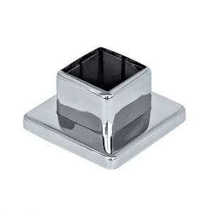Connecteurs de main courante carrés en acier inoxydable 304 poli satiné au design moderne pour escaliers, fixation par flange de tube à joint perforé - Product Image 5