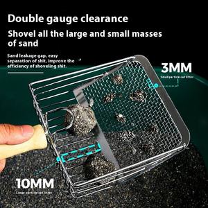 Pá para Areia de Gato em Aço Inoxidável Ecológica com Cabo Longo, Design de Furos Finos, Grande Capacidade para Excrementos, Lavável - Product Image 2