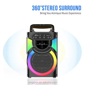 ลำโพงบลูทูธไร้สาย ZQS14103W ใช้แบตเตอรี่ ไฟ LED RGB สำหรับงานปาร์ตี้ ดีเจ พร้อมไมโครโฟนสเตอริโอ ซับวูฟเฟอร์เสริม - Product Image 2