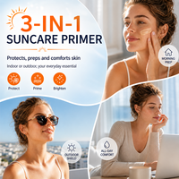 Base de maquillage hydratante 3 en 1 au ginseng, protection solaire pour le visage et préparation au maquillage pour une protection solaire quotidienne