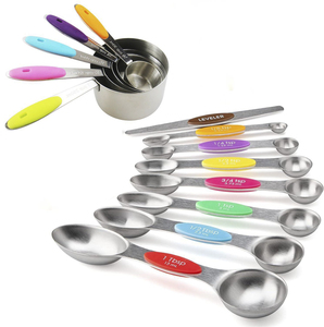 13pcs từ Đo muỗng và cốc Bộ thép không gỉ hai mặt công cụ đo lường nấu ăn & nướng làm tổ - Product Image 1