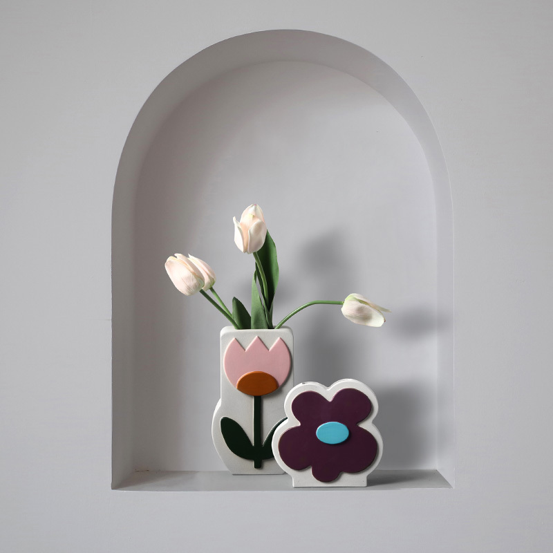 Wholesale In Stock Minimalist Ceramic Vases Modern Ceramic Home Decor Vase For Flower