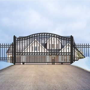 China Factory House Outdoor Entrance Metal Steel Pipe Main Door <strong>Gates</strong> Custom <strong>Latest</strong> <strong>Design</strong> Luxury Wrought Iron <strong>Grill</strong> Double <strong>Gate</strong> - Product Image 5