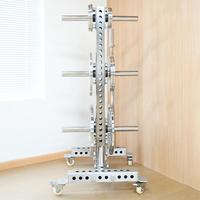 Support de rangement mobile en acier inoxydable pour plaques de barre de musculation, support de barre de musculation pour salle de sport à domicile, organisateur d'équipement de fitness