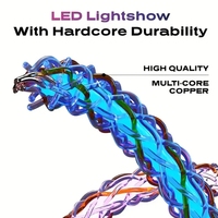 Gradual 6A Charge Rapide USB Type C Câble Multicolore LED RGB Lumière Gradient 3 en 1 Câble de Charge USB pour iPhone 15 Samsung