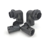 Raccord coudé rapide flexible en nylon noir/gris PG21, connecteur à angle de 90 degrés pour conduites et gaine de câbles