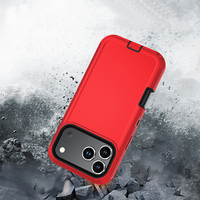 MOQ 500 Vente en gros Coque de protection robuste 3-en-1 orange pour iPhone 18 17 16 15 14 13 12 11 Pro Max, Coque de téléphone robuste à 3 couches