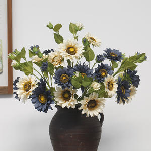 Injoy IJ049 - Flores de Girasol Artificiales Modernas Hechas a Mano al por Mayor, 5 Cabezas, Realistas, Ecológicas, para Decoración del Hogar y Bodas - Product Image 1