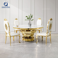 Table de banquet de luxe en acier inoxydable doré miroir pour événements et mariages, idéale pour hôtels, vente en gros, fabrication sur mesure
