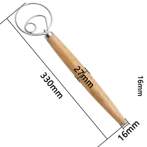 13 אינץ מקצועי דני בצק להקציף בצק להקציף יחיד מעגל ומעגל כפול ביצת מקצף עם עץ ידית