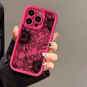 Coque de téléphone mignonne en forme de tournesol pour iPhone 14 11 15 Pro Max 12 13 XR XS 16 Pro Max 17 Plus, protection de l'objectif, coque en silicone liquide - Product Image 3