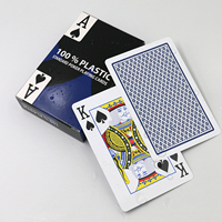 Cartes à jouer en plastique avec boîte personnalisée, taille standard, coins arrondis durables, dos bleu, cartes de poker pour usage de jeu