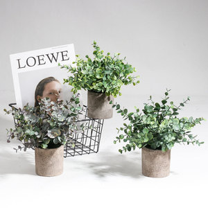 Plantas Artificiales de Eucalipto en Maceta, Pequeñas Plantas Verdes de Eucalipto de Plástico, Plantas Auxiliares en Macetas, Plantas Artificiales para Decoración - Product Image 5