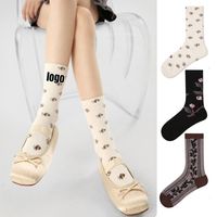 Chaussettes de compression montantes en tricot léopard pour femme, respirantes, transparentes, antidérapantes, à lacets, jetables, pour usage quotidien