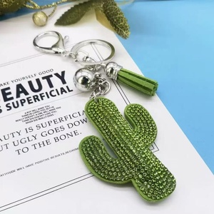 Porte-clés Cactus en Strass, Pendentif Plante à Pompon, Accessoires de Sac Tendance, Cristal en Alliage de Zinc DIY - Product Image 4