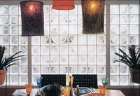 Bloc de verre transparent personnalisé, creux, texturé, à haute transmission lumineuse, moderne, garantie 1 an, verre décoratif Jinghua